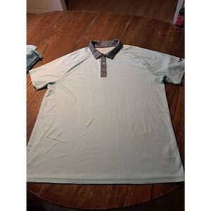 XL Golf America Short Sleeve Polo Golf Casual Athleisure Athletic Shirt Blue Gre